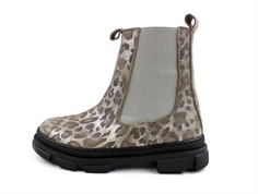 Angulus silver/grey leopard bootie with zipper